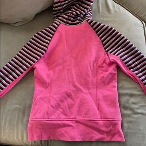 Lululemon  Pink Striped Full Zip Scuba Hoodie